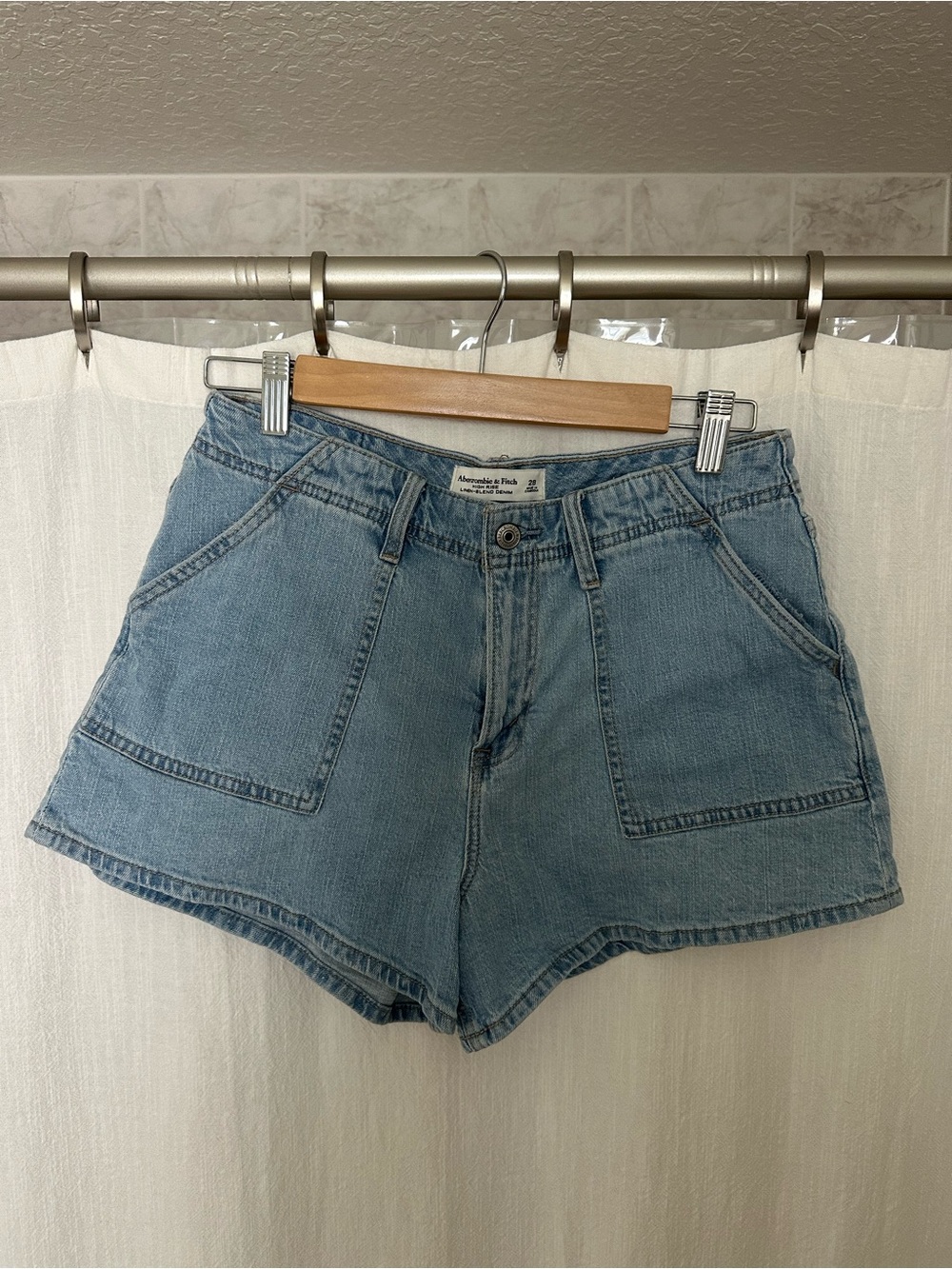 Abercrombie & Fitch Light Wash Denim Shorts